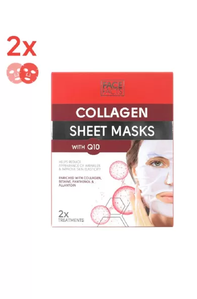 FACE FACTS COLLAGEN & Q10 SHEET MASK X2 