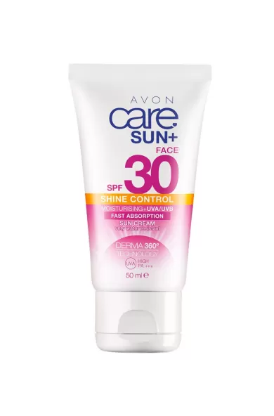 AVON CARE SUN+ SHINE CONTROL MOISTURIZING FACE SUN CREAM SPF30