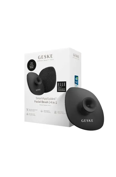 GESKE Facial Cleansing Facial Brush | 4 in 1 Non Electrical With Handle - Grey