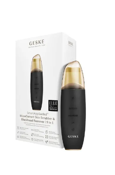 GESKE MicroCurrent & MicroDermabrasion Skin Scrubber & Blackhead Remover 9 in 1 - Grey