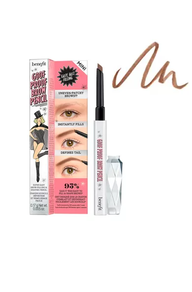 BENEFIT COSMETICS GOOF PROOF BROW PENCIL MINI SIZE 03 WARM LIGHT BROWN