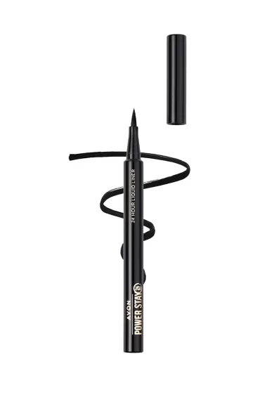 AVON POWER STAY 24-HOUR LIQUID LINER BLACKEST BLACK