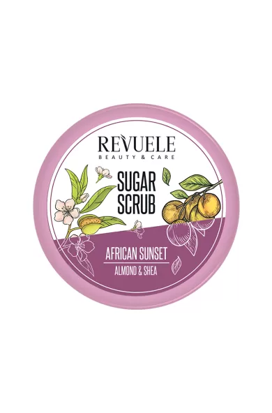 REVUELE SUGAR SCRUB AFRICAN SUNSET ALMOND & SHEA