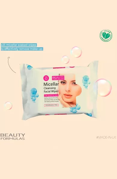 BEAUTY FORMULAS MICELLAR CLEANSING FACIAL WIPES