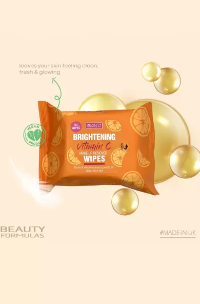 BEAUTY FORMULAS BRIGHTENING VITAMIN C MAKE-UP REMOVER WIPES