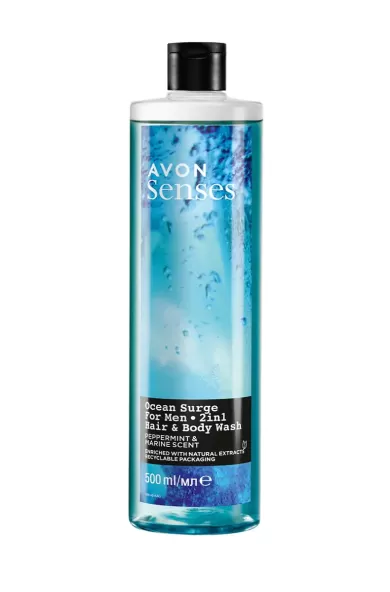 AVON SENSES OCEAN SURGE FOR MEN 2IN1 HAIR & BODY WASH