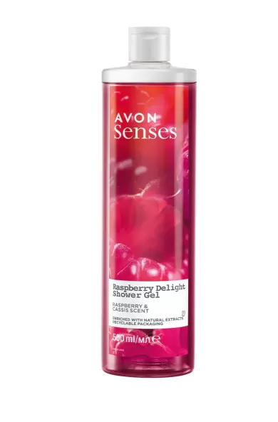 AVON SENSES RASBERRY DELIGHT SHOWER GEL - 500ML