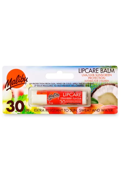 MALIBU SPF 30 SINGLE LIP BALM BLISTER STRAWBERRY