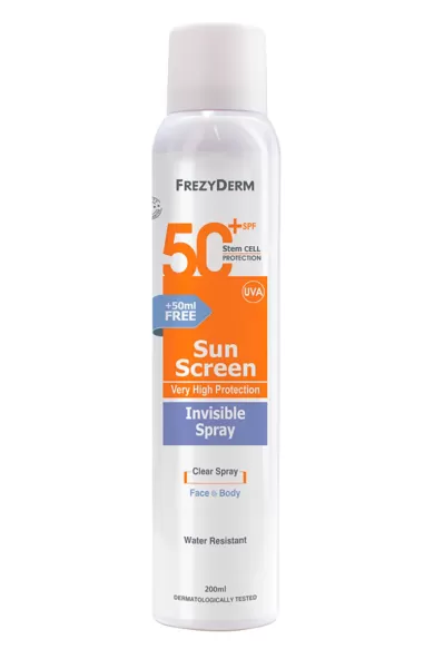 FREZYDERM SUNSCREEN INVISIBLE SPRAY SPF50+