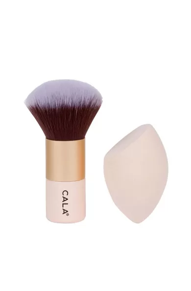 Cala Kabuki Brush + Sponge - Pink