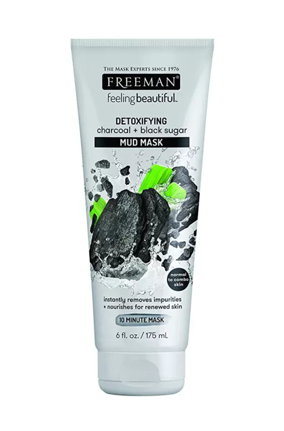 Freeman Detoxifying Charcoal & Black Sugar Mud Mask Tube