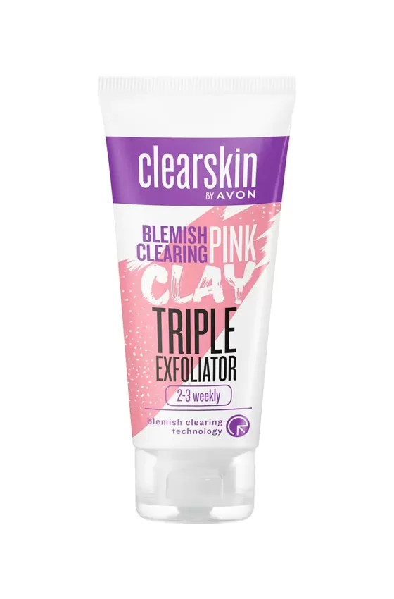 AVON CLEARSKIN BLEMISH CLEARING PINK CLAY TRIPLE EXFOLIATOR