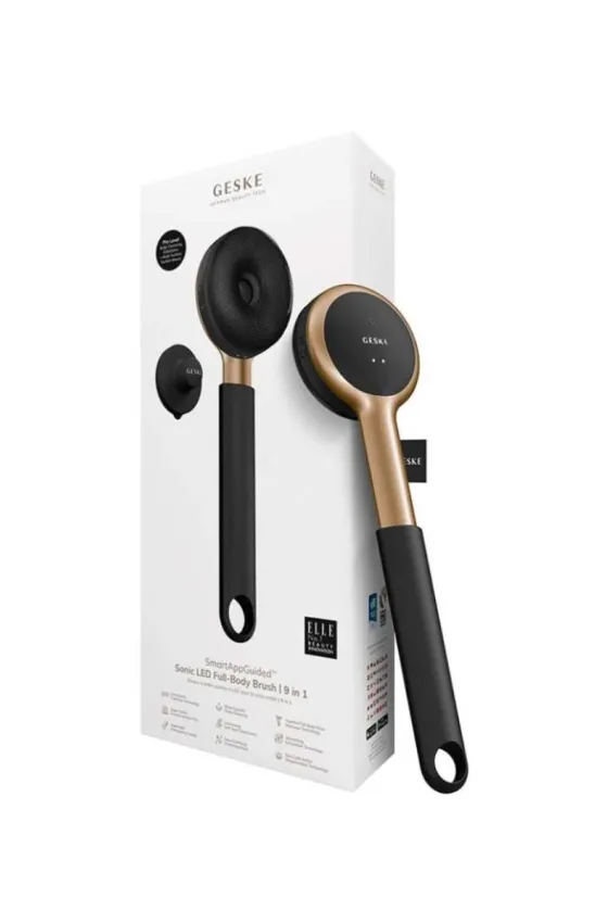 GESKE Sonic LED Full Body Brush | 9 in 1 - Black