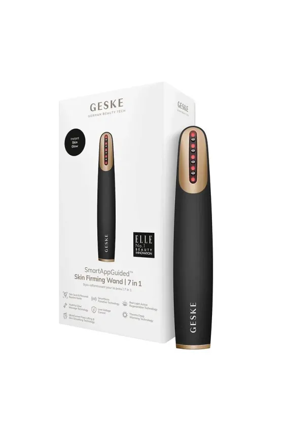 GESKE Micro Current Skin Firming Wand | 7 in 1 - Black
