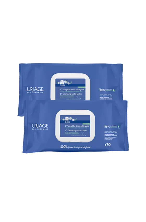 URIAGE BEBE 1ST CLEANSING WATER WIPES 2X70