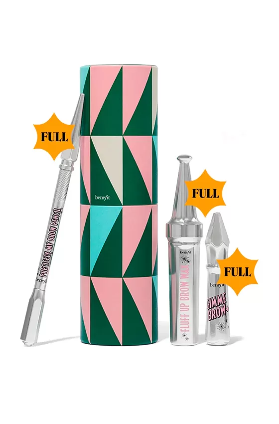 BENEFIT COSMETICS FLUFFIN' FESTIVE BROWS CHRISTMAS GIFT SET - 05 WARM BLACK BROWN