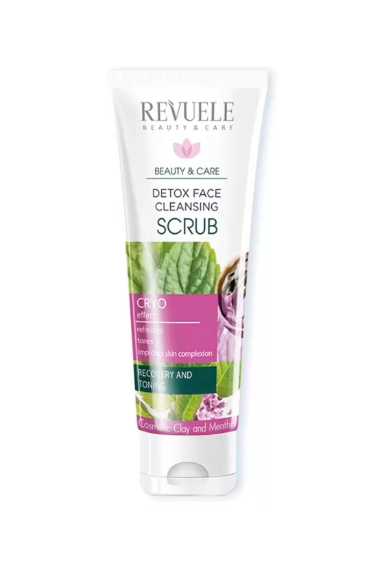 REVUELE B & C EXFOLIANTS DETOX FACE CLEANSING SCRUB WITH COSMETIC CLAY AND MENTHOL