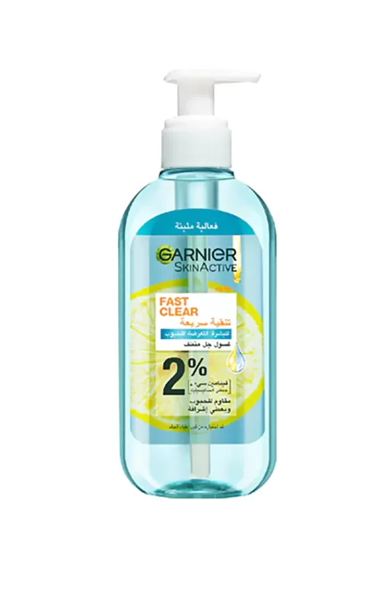 Garnier fast clear 2% salicylic acid & vitamin C anti-acne gel wash