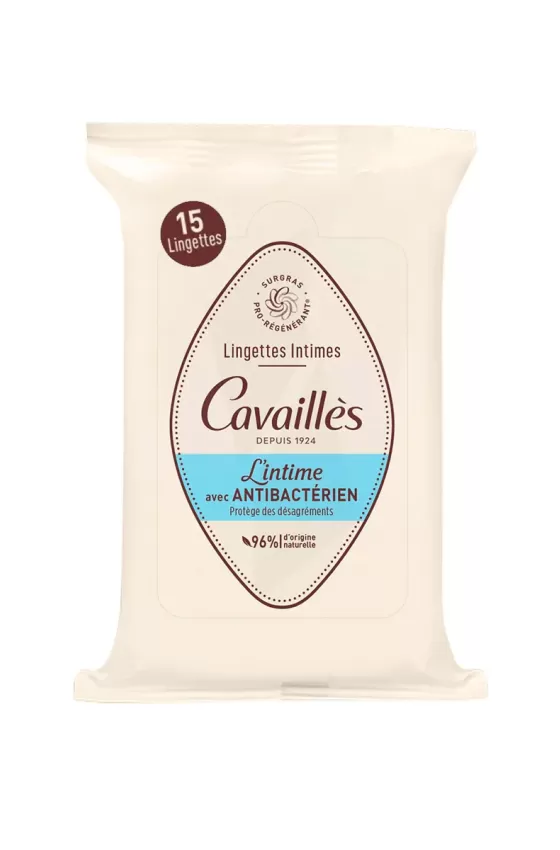 ROGÉ CAVAILLÈS Intimate Wipes with Antibacterial Agent - Daily Use - 15 Wipes