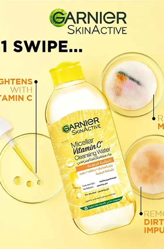 Garnier fast bright vitamin C micellar water - 100ml